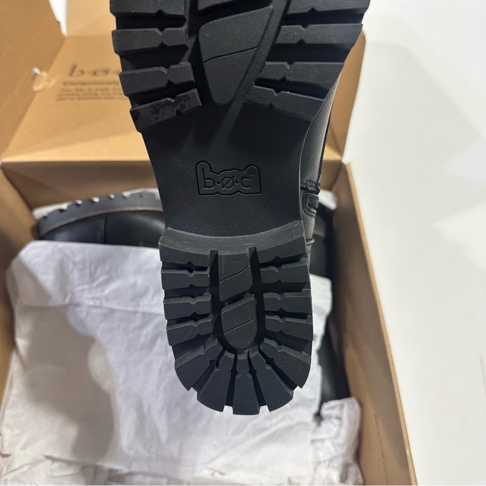 b.o.c. Black Leather Lace-Up Combat Boots - Picture 3 of 5